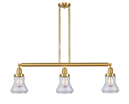 Franklin Restoration Three Light Island Pendant in Satin Gold (405|213-SG-G192)