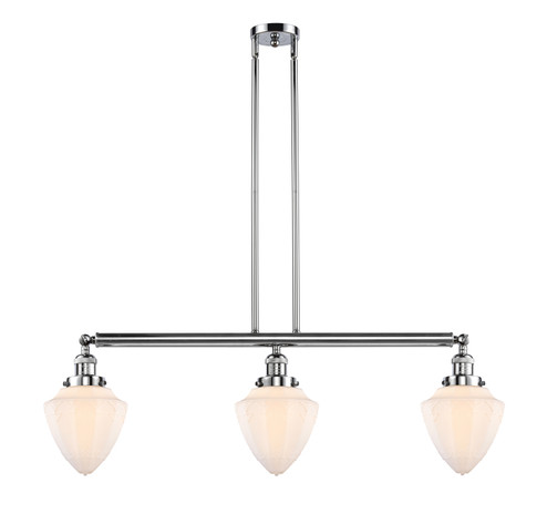Franklin Restoration Three Light Island Pendant in Polished Chrome (405|213-PC-G661-7)