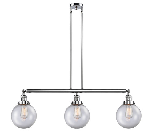 Franklin Restoration Three Light Island Pendant in Polished Chrome (405|213-PC-G202-8)