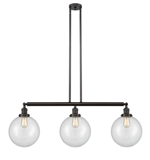 Franklin Restoration Three Light Island Pendant in Oil Rubbed Bronze (405|213-OB-G202-10)