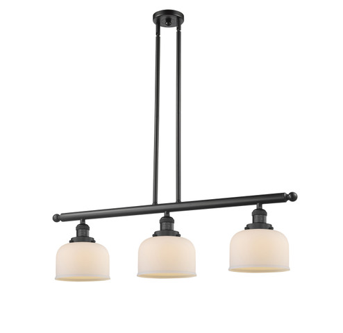 Franklin Restoration Three Light Island Pendant in Matte Black (405|213-BK-G71)
