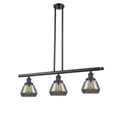 Franklin Restoration Three Light Island Pendant in Matte Black (405|213-BK-G173)