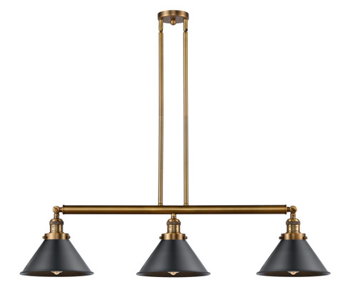 Franklin Restoration Three Light Island Pendant in Brushed Brass (405|213-BB-M10-BK)