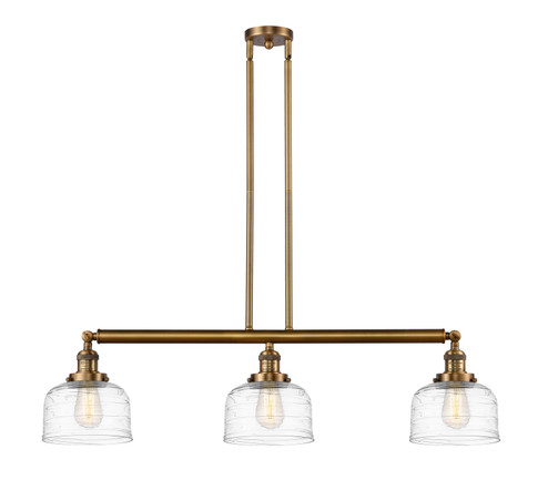 Franklin Restoration Three Light Island Pendant in Brushed Brass (405|213-BB-G713)