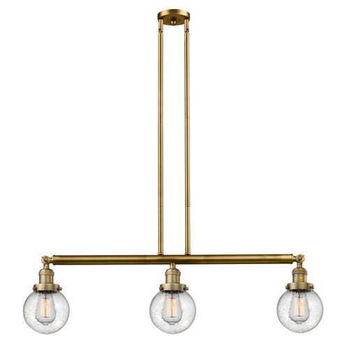 Franklin Restoration LED Island Pendant in Brushed Brass (405|213-BB-G204-6-LED)
