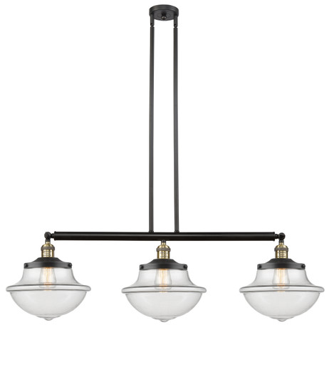 Franklin Restoration Three Light Island Pendant in Black Antique Brass (405|213-BAB-G542)