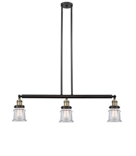 Franklin Restoration Three Light Island Pendant in Black Antique Brass (405|213-BAB-G182S)