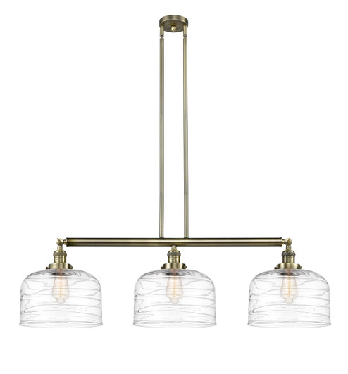 Franklin Restoration Three Light Island Pendant in Antique Brass (405|213-AB-G713-L)