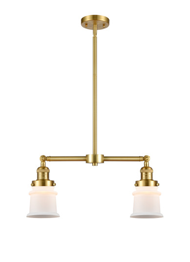 Franklin Restoration Two Light Island Pendant in Satin Gold (405|209-SG-G181S)