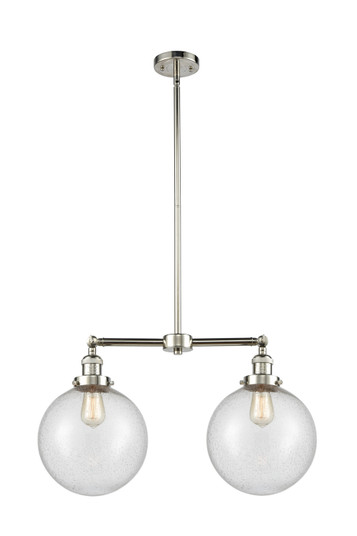 Franklin Restoration Two Light Island Pendant in Polished Nickel (405|209-PN-G204-10)