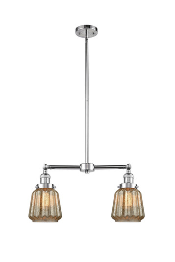Franklin Restoration Two Light Island Pendant in Polished Chrome (405|209-PC-G146)