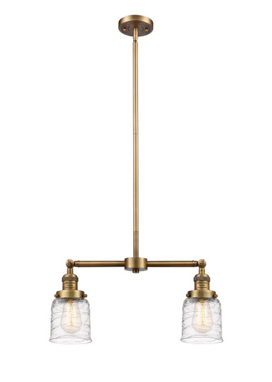 Franklin Restoration Two Light Island Pendant in Brushed Brass (405|209-BB-G513)