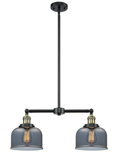 Franklin Restoration Two Light Island Pendant in Black Antique Brass (405|209-BAB-G73)