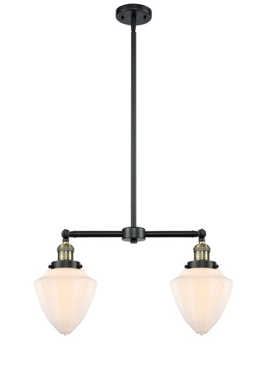 Franklin Restoration Two Light Island Pendant in Black Antique Brass (405|209-BAB-G661-7)