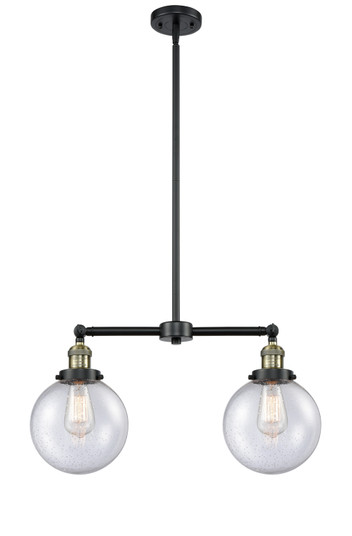 Franklin Restoration Two Light Island Pendant in Black Antique Brass (405|209-BAB-G204-8)