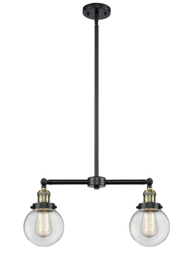 Franklin Restoration Two Light Island Pendant in Black Antique Brass (405|209-BAB-G202-6)