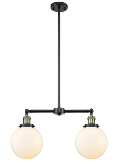 Franklin Restoration Two Light Island Pendant in Black Antique Brass (405|209-BAB-G201-8)