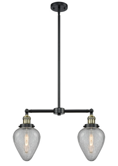 Franklin Restoration Two Light Island Pendant in Black Antique Brass (405|209-BAB-G165)