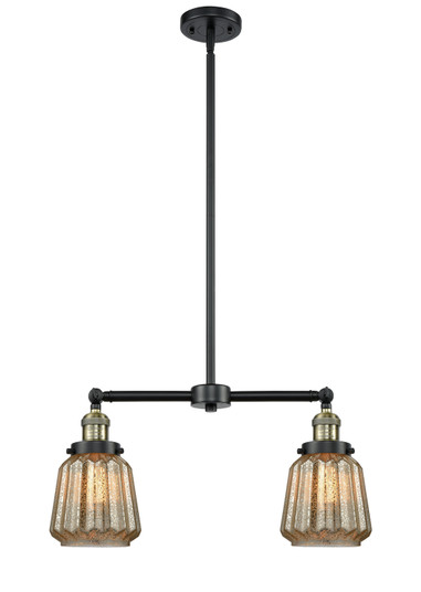 Franklin Restoration Two Light Island Pendant in Black Antique Brass (405|209-BAB-G146)