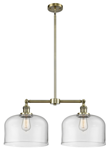 Franklin Restoration Two Light Island Pendant in Antique Brass (405|209-AB-G72-L)