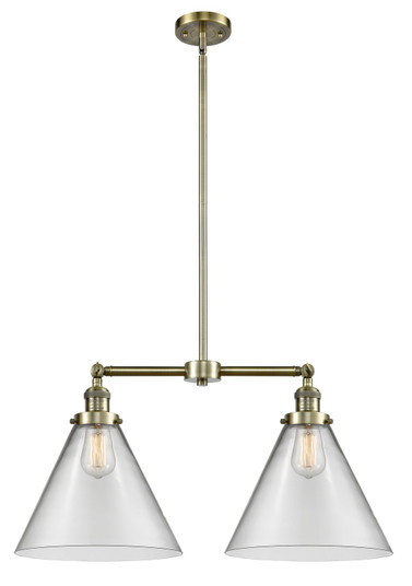 Franklin Restoration Two Light Island Pendant in Antique Brass (405|209-AB-G42-L)