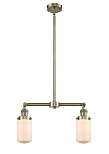 Franklin Restoration Two Light Island Pendant in Antique Brass (405|209-AB-G311)