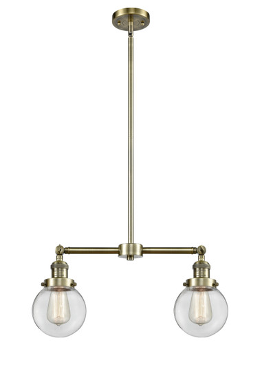 Franklin Restoration LED Island Pendant in Antique Brass (405|209-AB-G202-6-LED)
