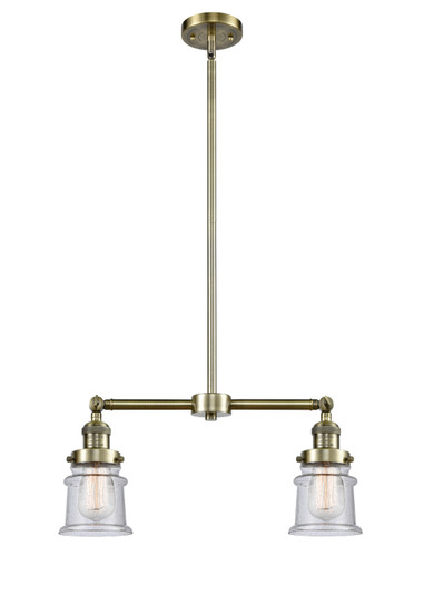 Franklin Restoration Two Light Island Pendant in Antique Brass (405|209-AB-G184S)