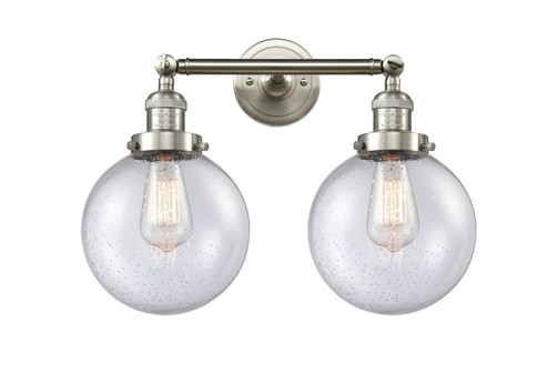 Franklin Restoration Two Light Bath Vanity in Brushed Satin Nickel (405|208-SN-G204-8)