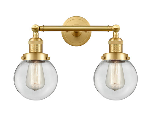 Franklin Restoration Two Light Bath Vanity in Satin Gold (405|208-SG-G202-6)