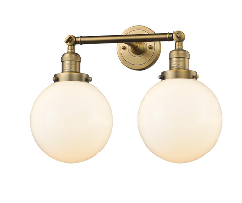 Franklin Restoration Two Light Bath Vanity in Brushed Brass (405|208-BB-G201-8)