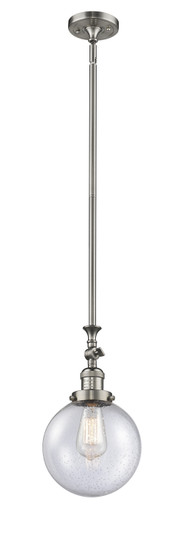 Franklin Restoration One Light Mini Pendant in Brushed Satin Nickel (405|206-SN-G204-8)
