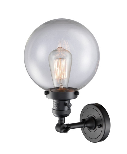 Franklin Restoration One Light Wall Sconce in Matte Black (405|203SW-BK-G202-8)