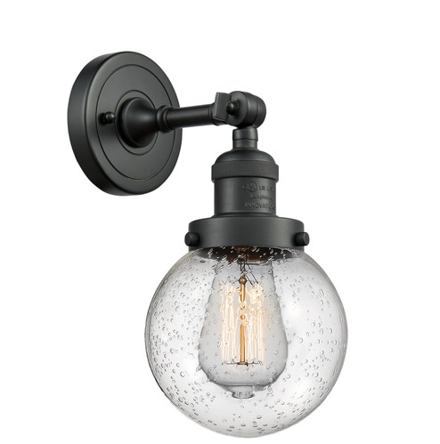 Franklin Restoration One Light Wall Sconce in Matte Black (405|203-BK-G204-6)