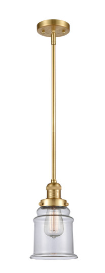 Franklin Restoration One Light Mini Pendant in Satin Gold (405|201S-SG-G182) Franklin Restoration One Light Mini Pendant in Satin Gold (405|201S-SG-G182)