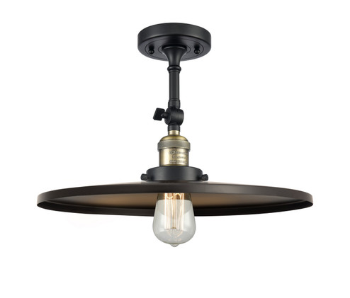 Franklin Restoration One Light Semi-Flush Mount in Black Antique Brass (405|201F-BAB-MFR-BK-16)