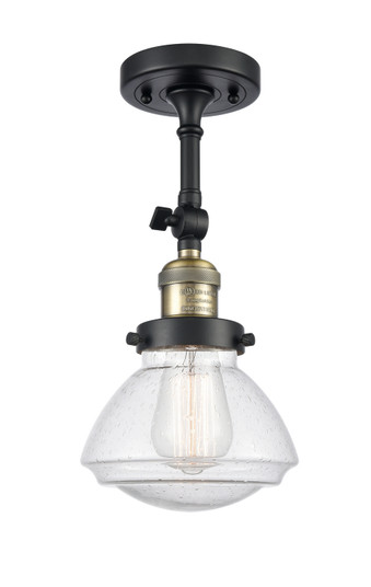Franklin Restoration One Light Semi-Flush Mount in Black Antique Brass (405|201F-BAB-G324)