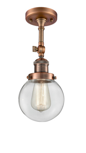 Franklin Restoration One Light Semi-Flush Mount in Antique Copper (405|201F-AC-G202-6)