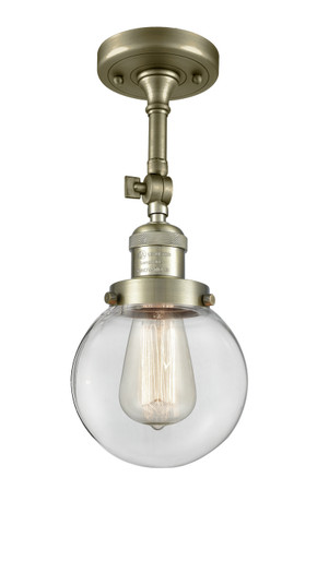 Franklin Restoration One Light Semi-Flush Mount in Antique Brass (405|201F-AB-G202-6)