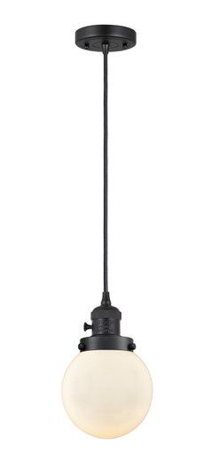 Franklin Restoration One Light Mini Pendant in Matte Black (405|201CSW-BK-G201-6) Franklin Restoration One Light Mini Pendant in Matte Black (405|201CSW-BK-G201-6)