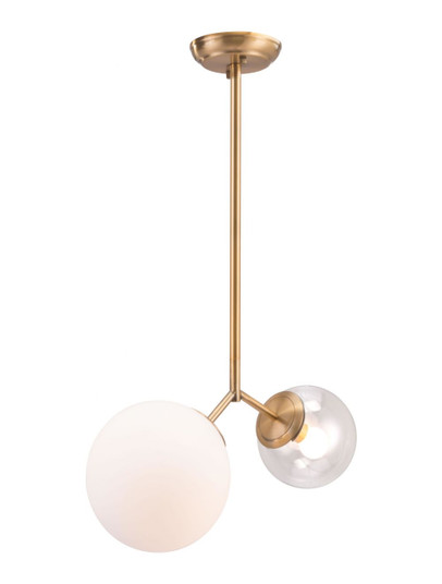 Constance Two Light Ceiling Lamp in Brass, White, Clear (339|56114)