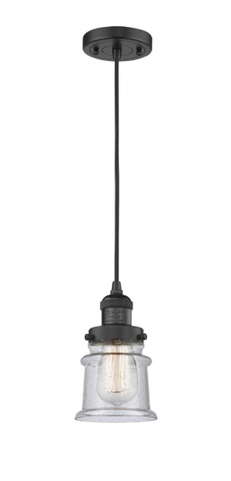 Franklin Restoration One Light Mini Pendant in Matte Black (405|201C-BK-G184S)