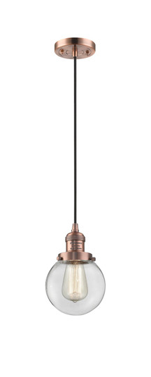 Franklin Restoration LED Mini Pendant in Antique Copper (405|201C-AC-G202-6-LED)