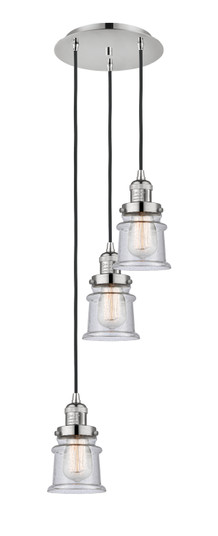 Franklin Restoration Three Light Pendant in Polished Nickel (405|113F-3P-PN-G184S)