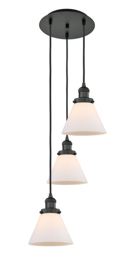 Franklin Restoration Three Light Pendant in Matte Black (405|113F-3P-BK-G41)