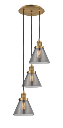 Franklin Restoration Three Light Pendant in Brushed Brass (405|113F-3P-BB-G43)