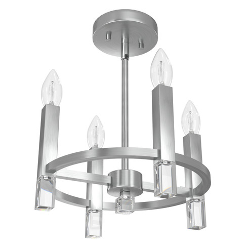 Sunjai Four Light Semi Flush Mount in Brushed Nickel (47|19524)