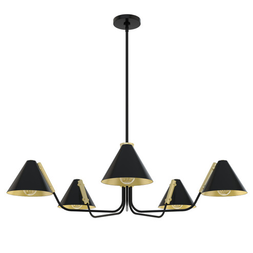 Grove Isle Five Light Chandelier in Matte Black (47|19195)