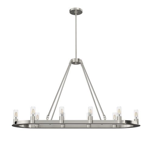 Saddlewood Ten Light Linear Chandelier in Brushed Nickel (47|19028)