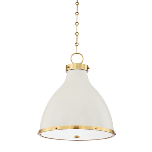 Painted No. 3 Two Light Pendant in Aged Brass/Off White (70|MDS361-AGB/OW)